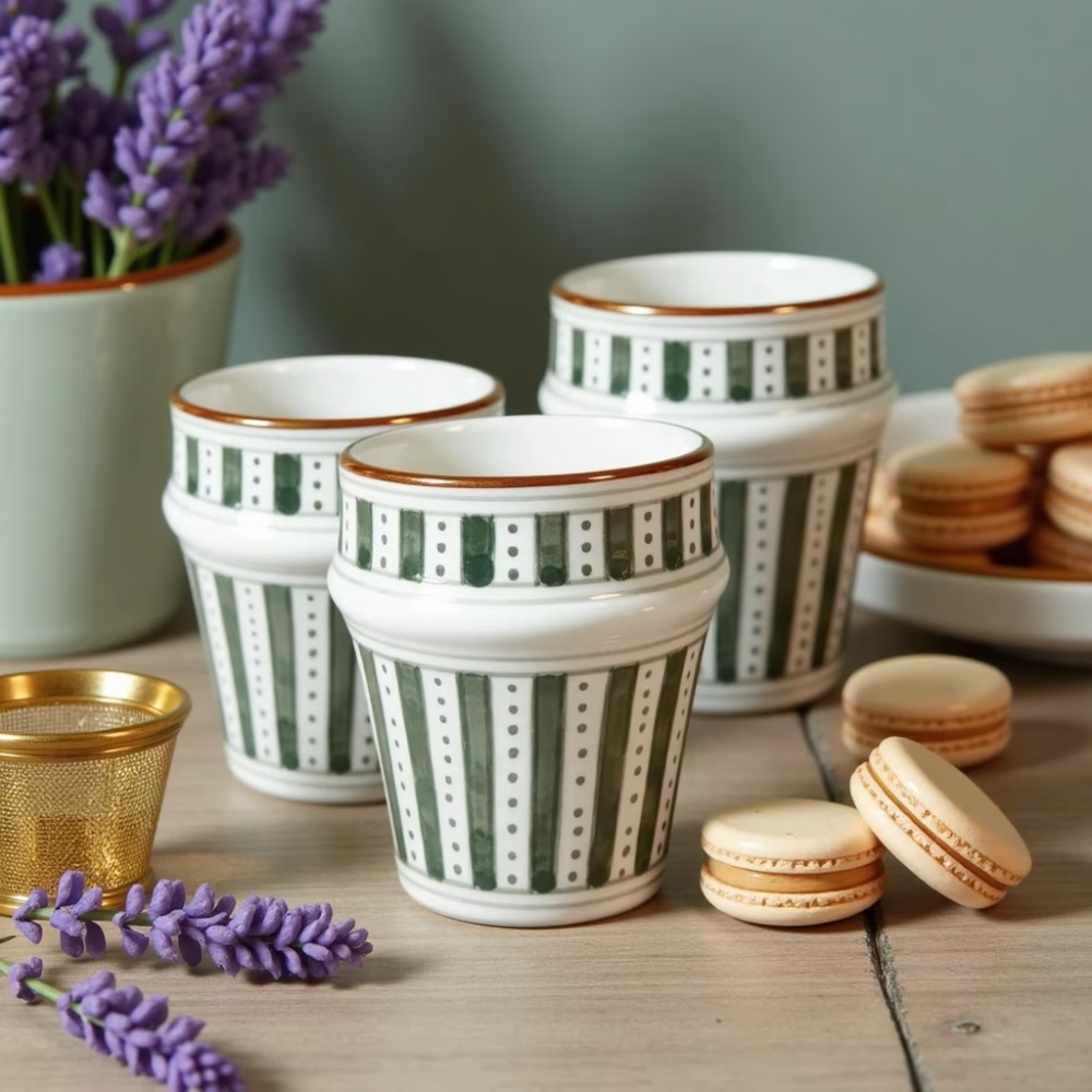 High crafty – wholesale Coffee/tea cup – Hand-Decorated Moroccan Ceramic Tea Cups with Pure Gold Orna3