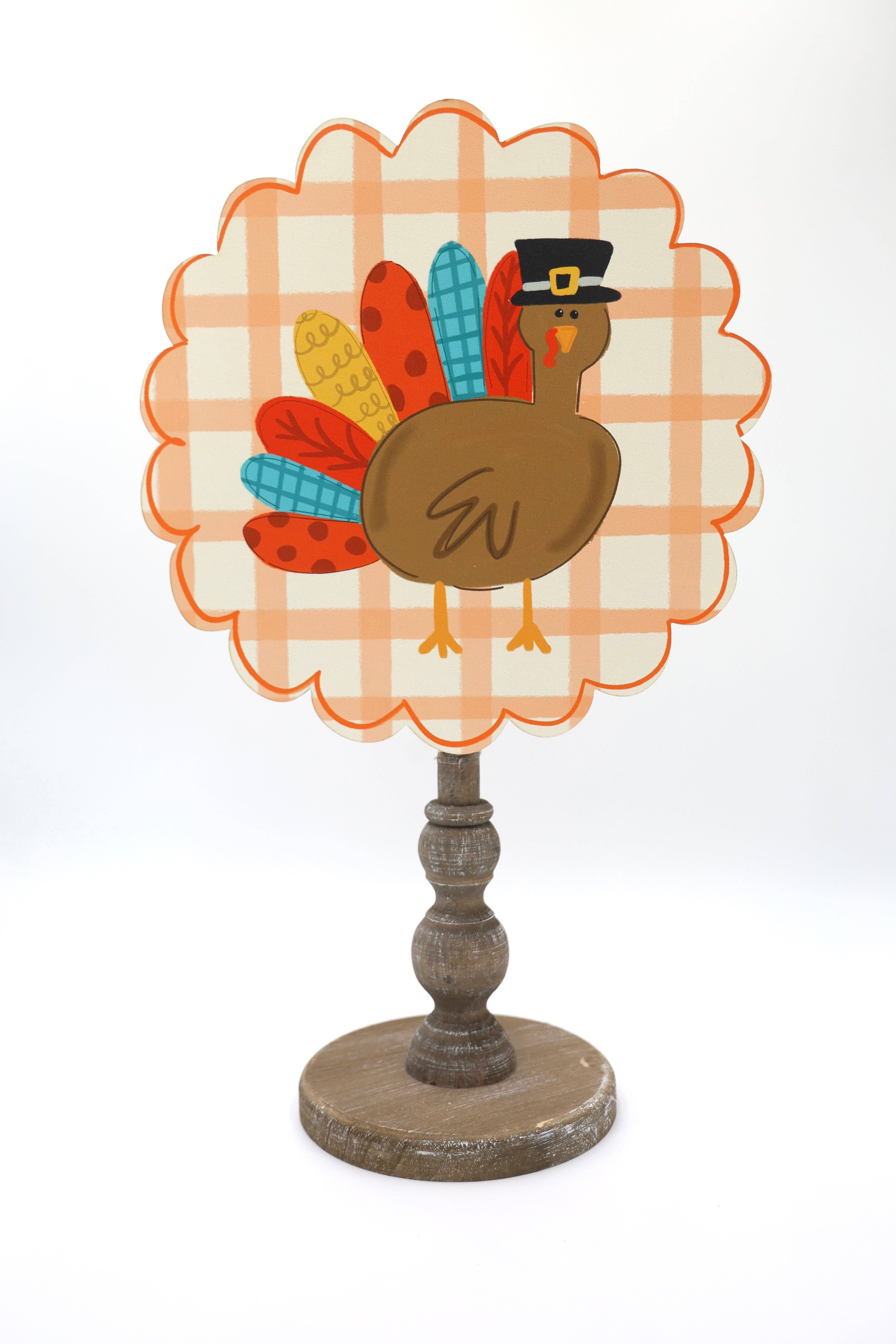 Doodles By Rebekah - Wholesale Decorative Tabletop Object - Scalloped Turkey Topper0