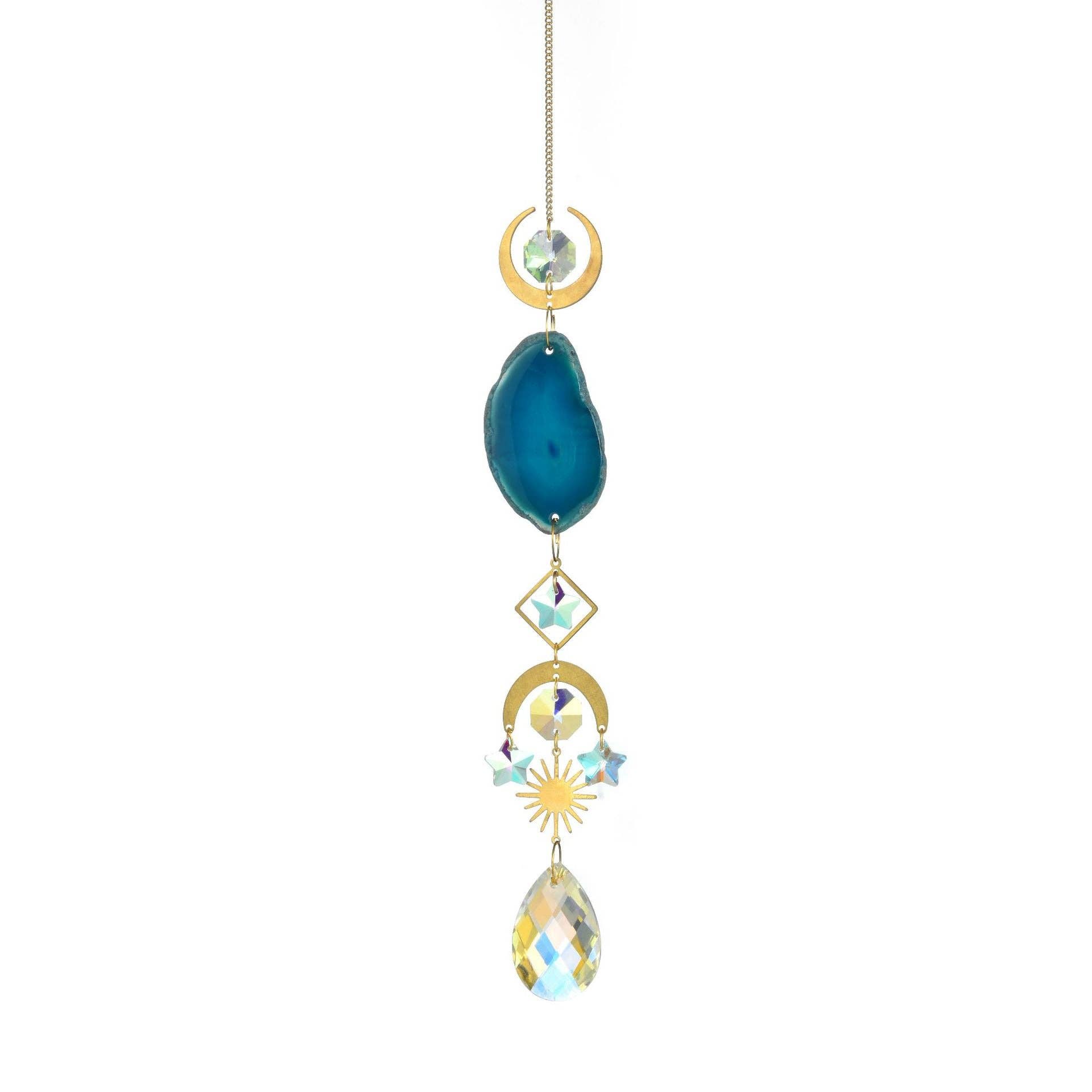 Dipped Shop - Wholesale Suncatcher - Colorful Agate Sun Moon Crystal Suncatcher DP25D6873