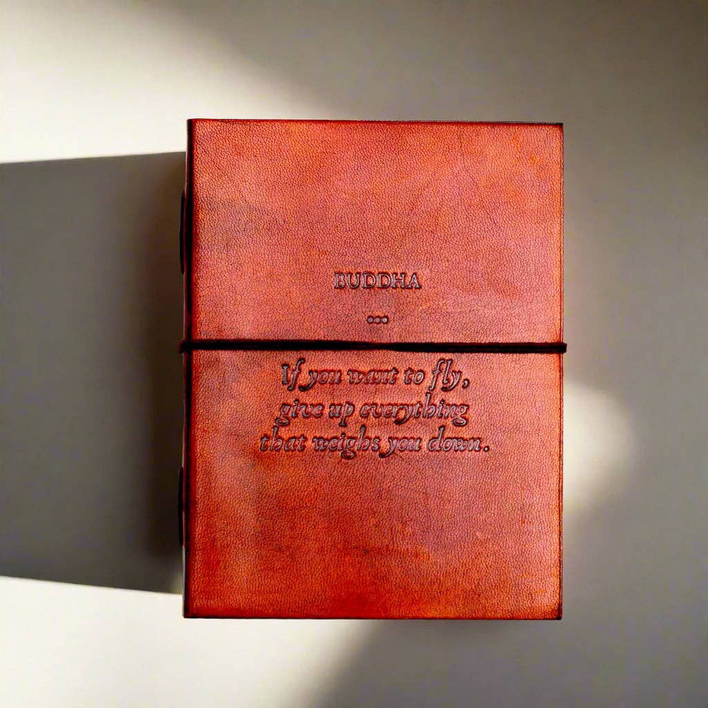 Soothi | Containers Of Creativity - Wholesale Journal/Diary - Buddha Quote Leather Journal - "Give Up Everything That Weighs You Down"4