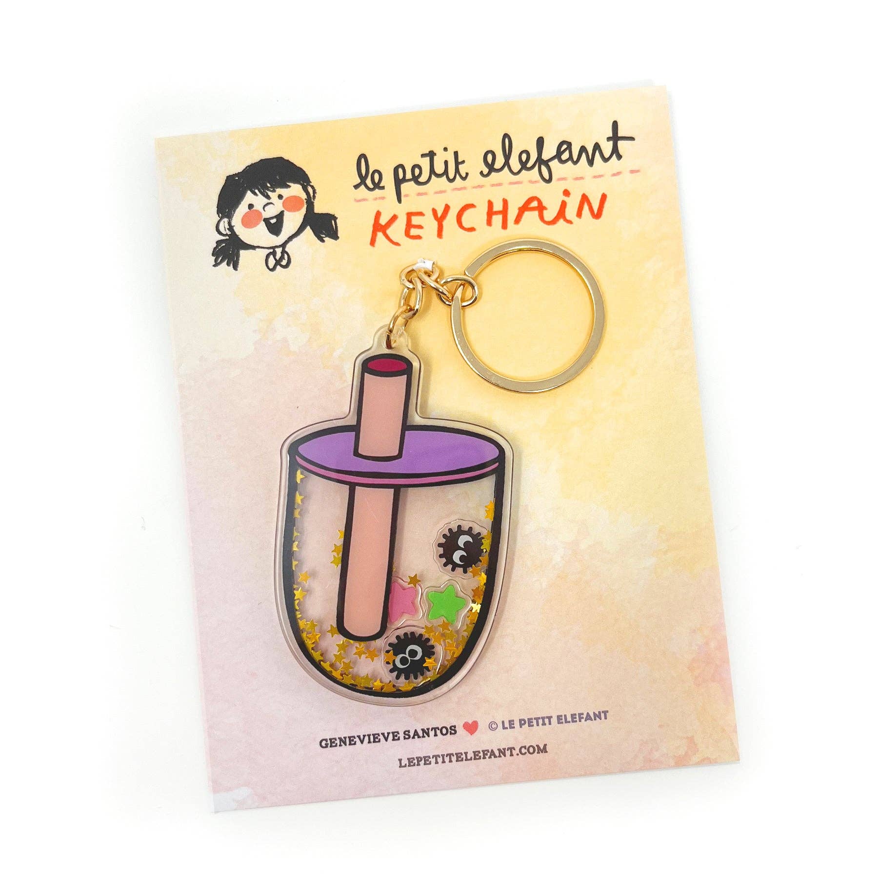 Le Petit Elefant – wholesale Keychain – Women's – Soot Sprite Boba Shaker Keychain2