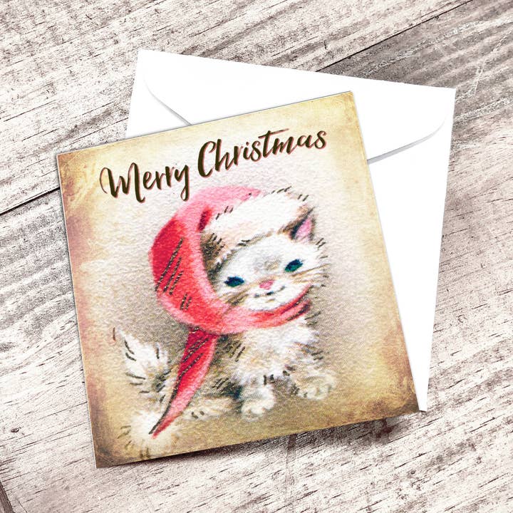 Merry Christmas Kitty Mini Card for wholesale by Yesterday's Best