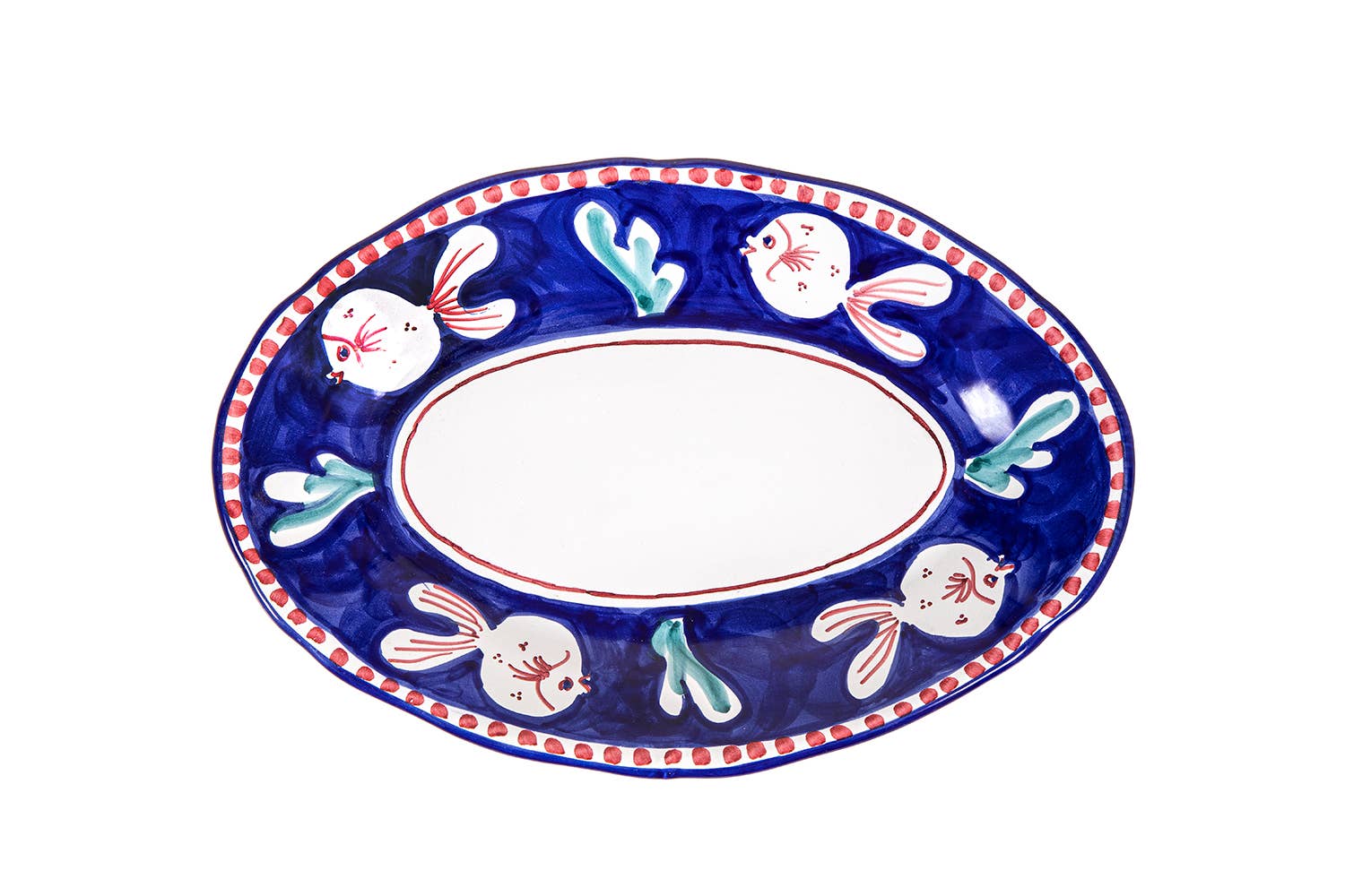 Blu Costiera – Prato/tigela decorativa por atacado – Pesciolini Blu Vietri Prato Oval 35 cm1