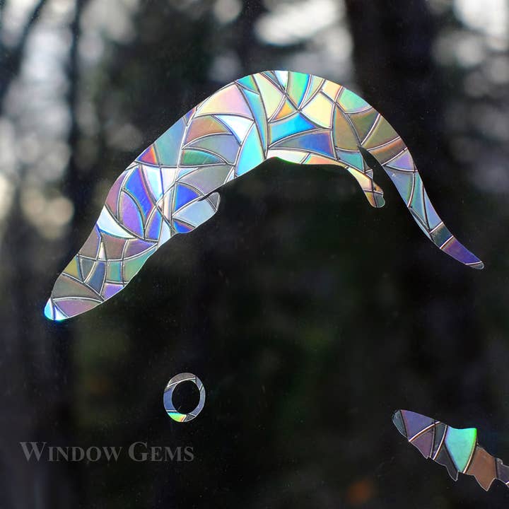 Window Gems - Wholesale Suncatcher - River Otter Window Clings - Bird Strike Prevention Decals1