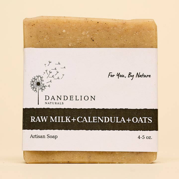 Riegelseife mit Rohmilch, Ringelblume und Hafer | Riegelseife ohne Duft  für den Großhandel von Dandelion Naturals