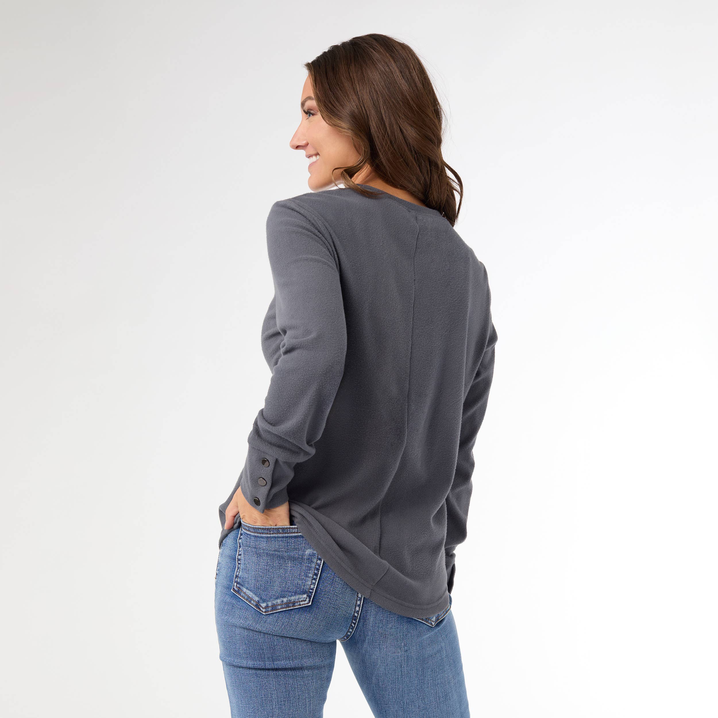 COCO + CARMEN - Wholesale Shirt - Women's - Alexis Super Soft Top with Snap Cuff12