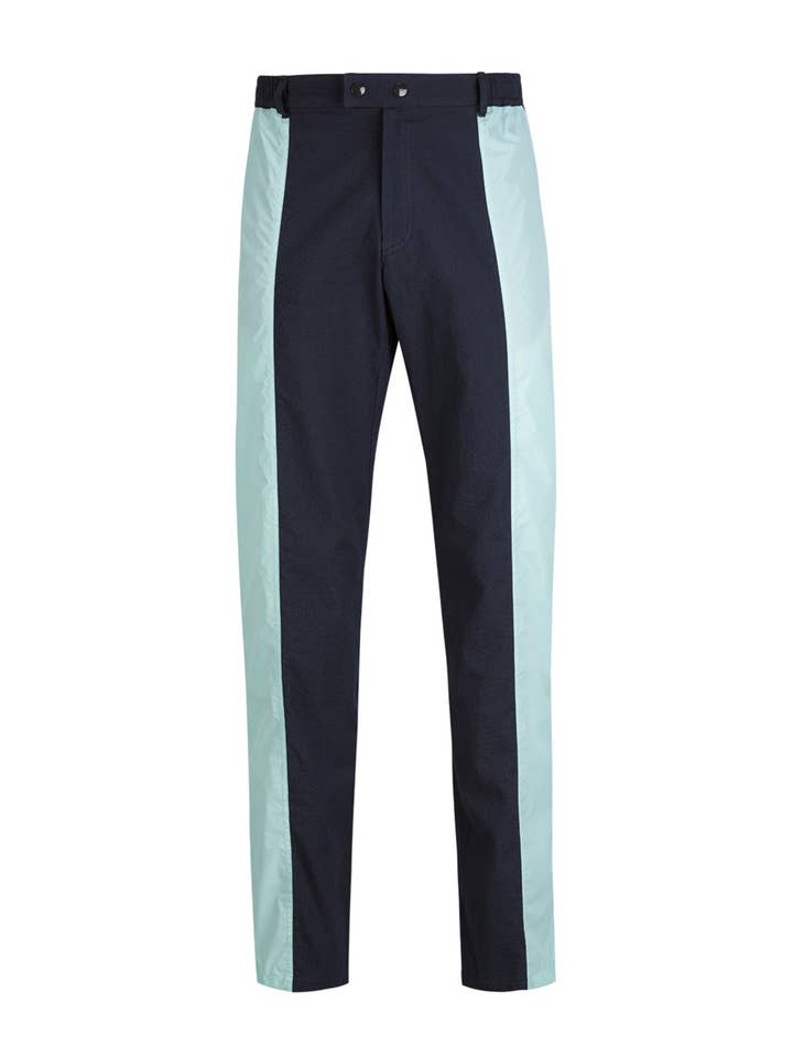 Blue Panelled Trousers for wholesale by DUARTEHAJIME