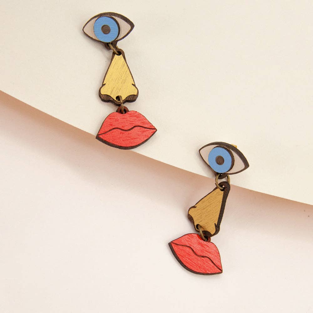 Materia Rica ☀️ - Wholesale Dangle Earrings - Eye and Nose and Mouth2