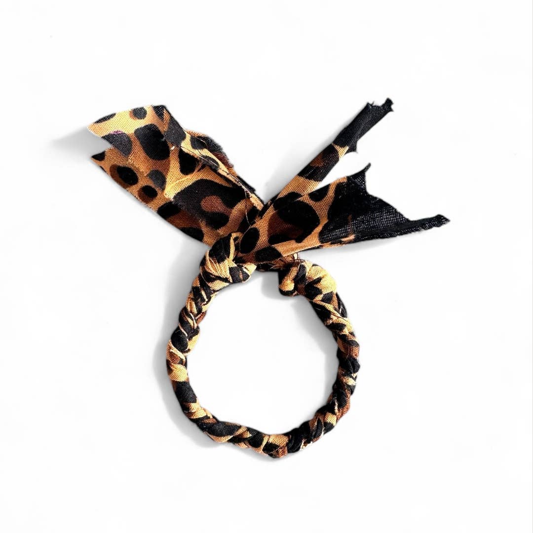 Karma Cat Jewelry Co. - Wholesale Woven/Braided Bracelet - Boho Bandana Bracelet - Leopard