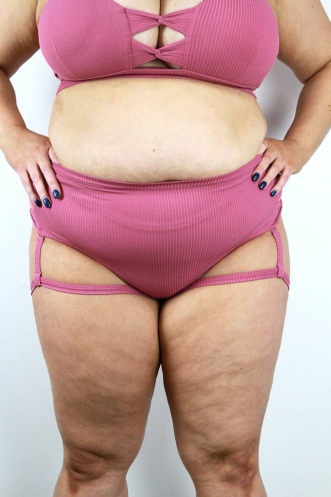 Sasha Mid Waist Garter Short - Dusty Pink  for wholesale on Faire3