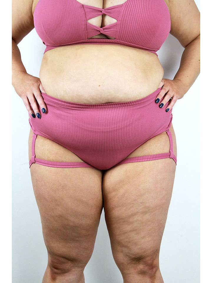 Sasha Mid Waist Garter Short - Dusty Pink for wholesale on Faire3