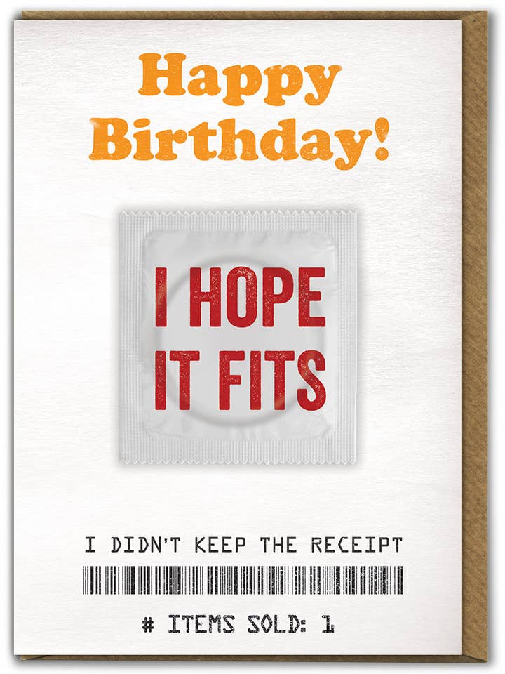 I Hope This Fits Condom Card for wholesale by Brainbox Candy