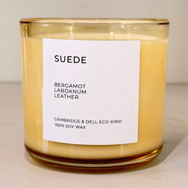 Suede Soy Wax Candles for wholesale by Cambridge & Dell Eco-Kind