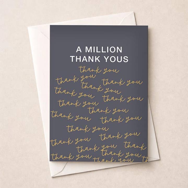 Large Thank You Card - A Million Thank Yous for wholesale by Hammond Gower Publications Ltd
