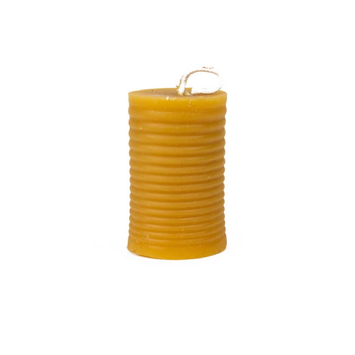 Ribbed Pillar Beeswax Candle for wholesale by Azizi Life
