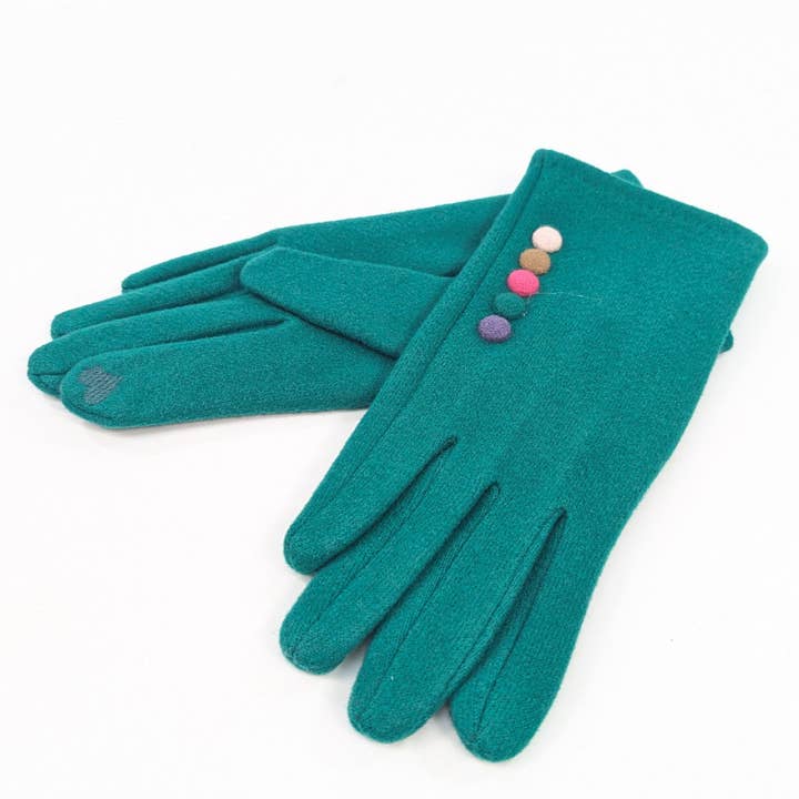 Black Ginger – wholesale Gloves – Women's – Buttoned Gloves - Green3