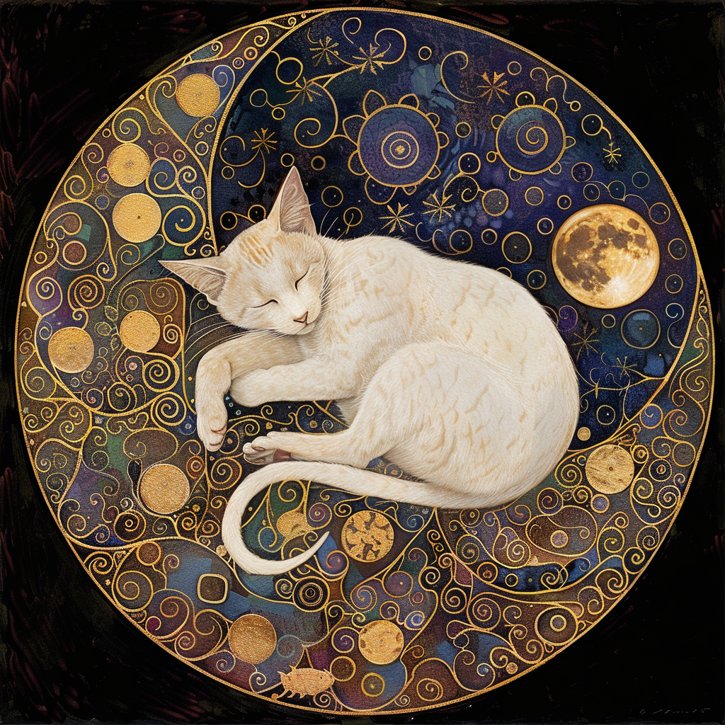 Bodhi Leaf Market - Wholesale Art Print - Mystical White Cat and Moon Wall Accent, Tambourine Wall Art5