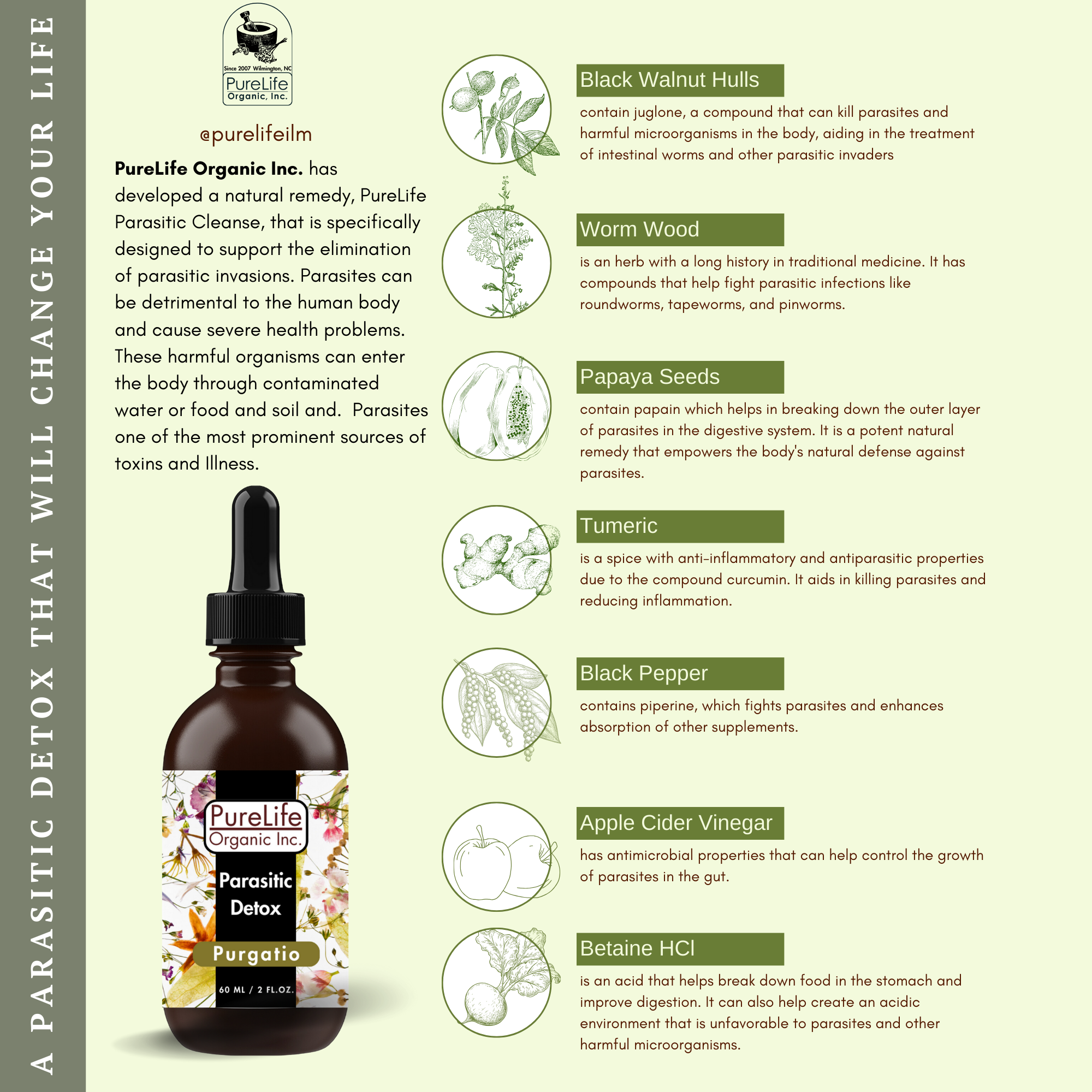 PureLife Organic Inc - Wholesale Oral Supplement/Vitamin - Parasitic Detox3