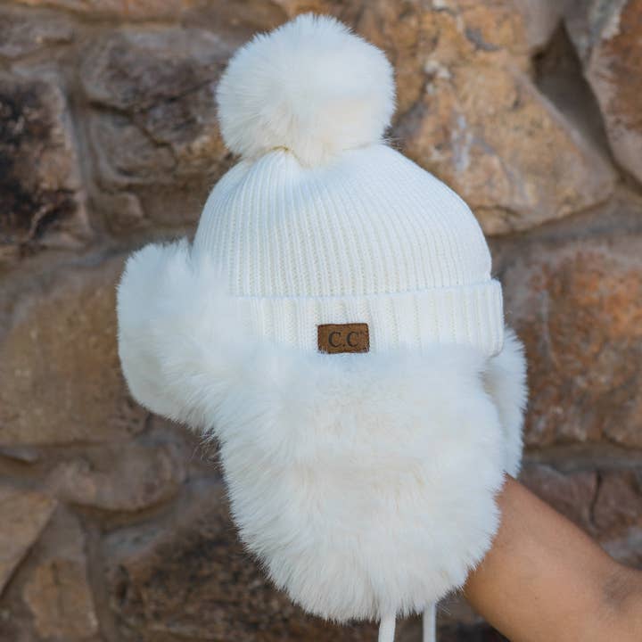 Truly Contagious – wholesale Mössa - Barn – CC Trapper/Bomberhatt för barn med fuskpäls TRE00018