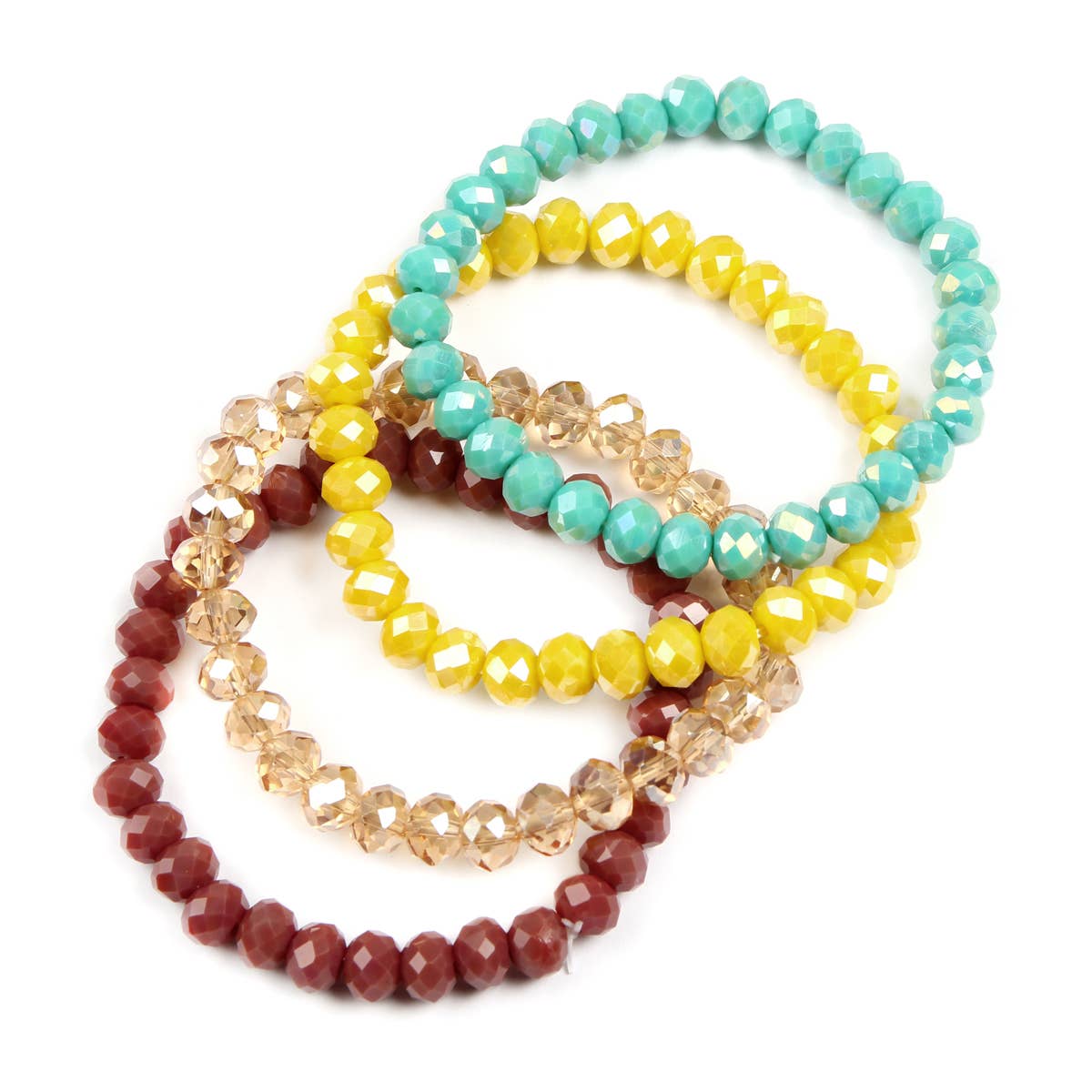MYS Wholesale Inc - Wholesale Beaded Bracelet - 4 Line Glass Beads Stretch Bracelet10
