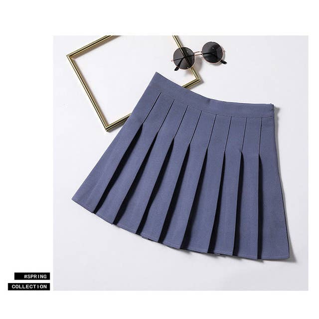 Jupes Plissées VD2343 Taille Haute Harajuku Style Écolière Mini Courte pour Femmes pour la vente par DON JOHN BY VICTORIA CHARLES