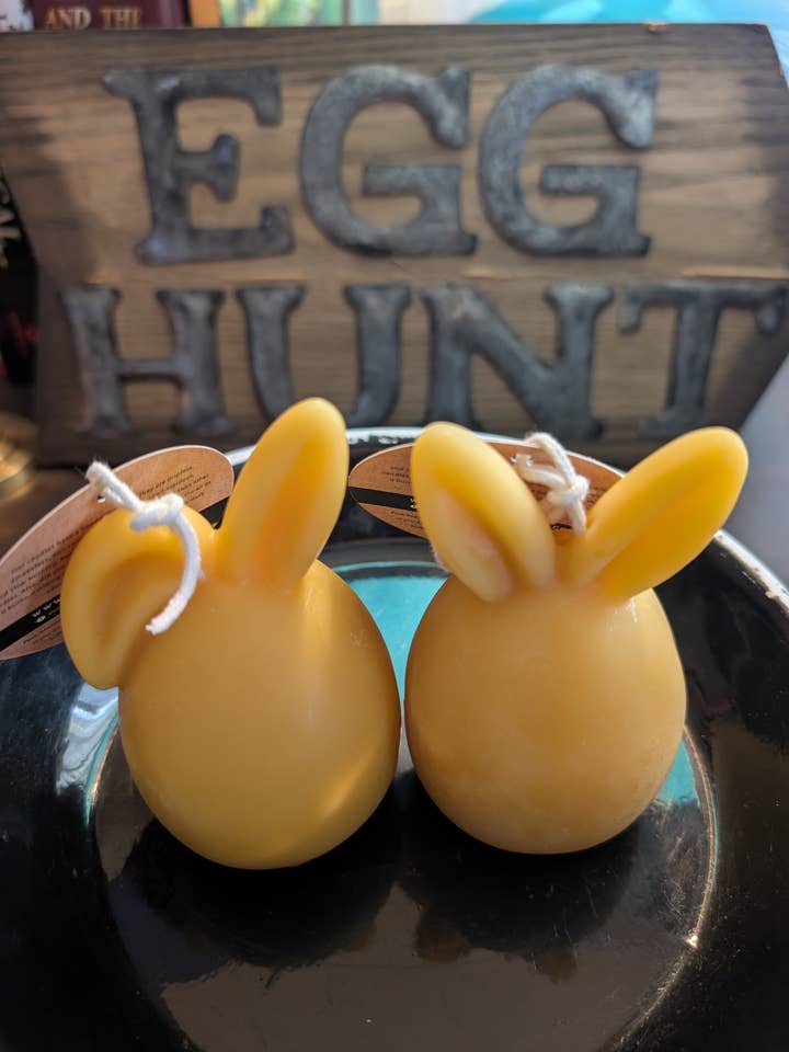 Beeswax Candle- Bunny Ear Eggs for wholesale by The Holton Homestead
