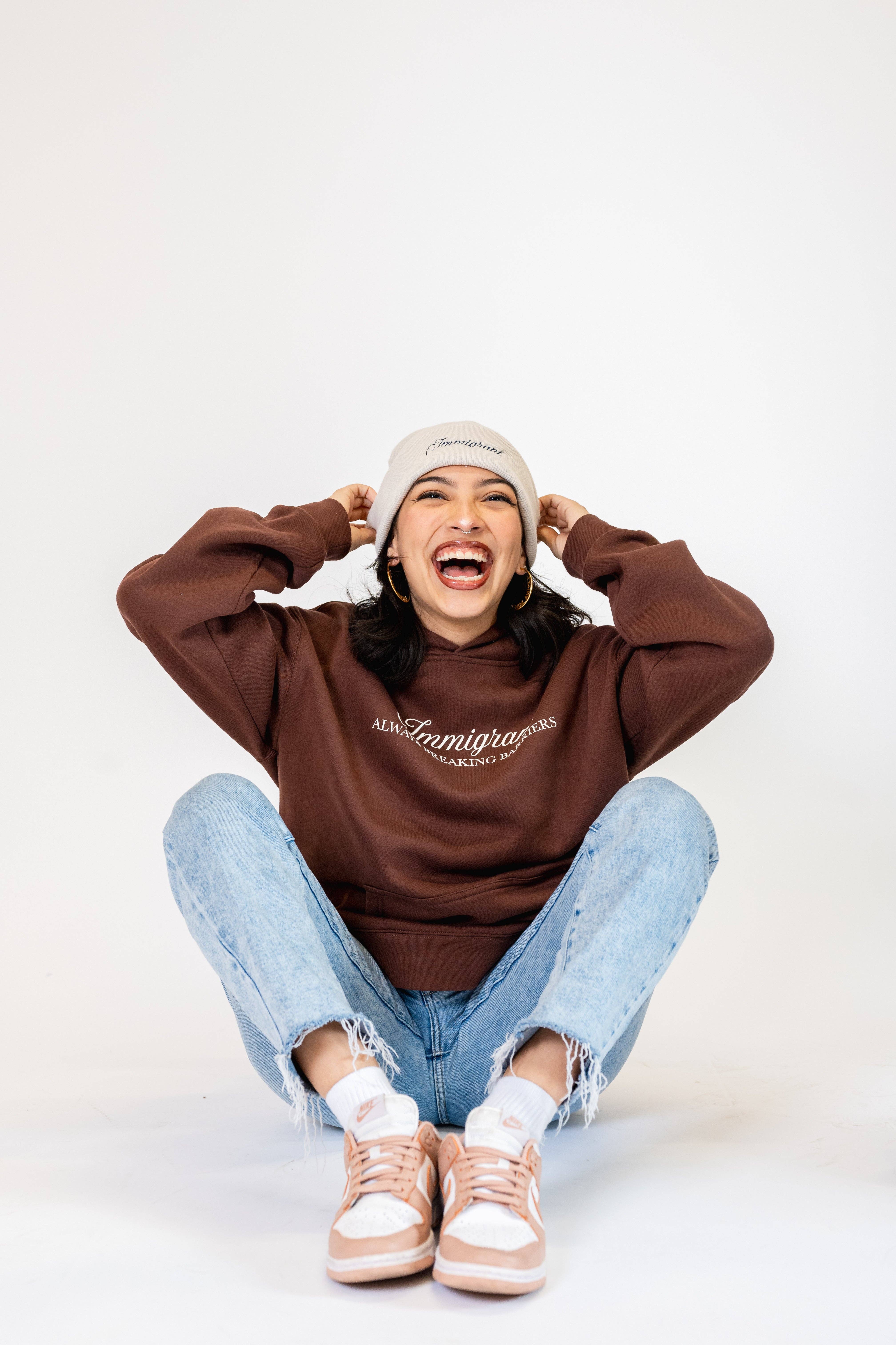 Jen Zeano Designs - Wholesale Hoodie - Women's - Immigrant Brown Hoodie2