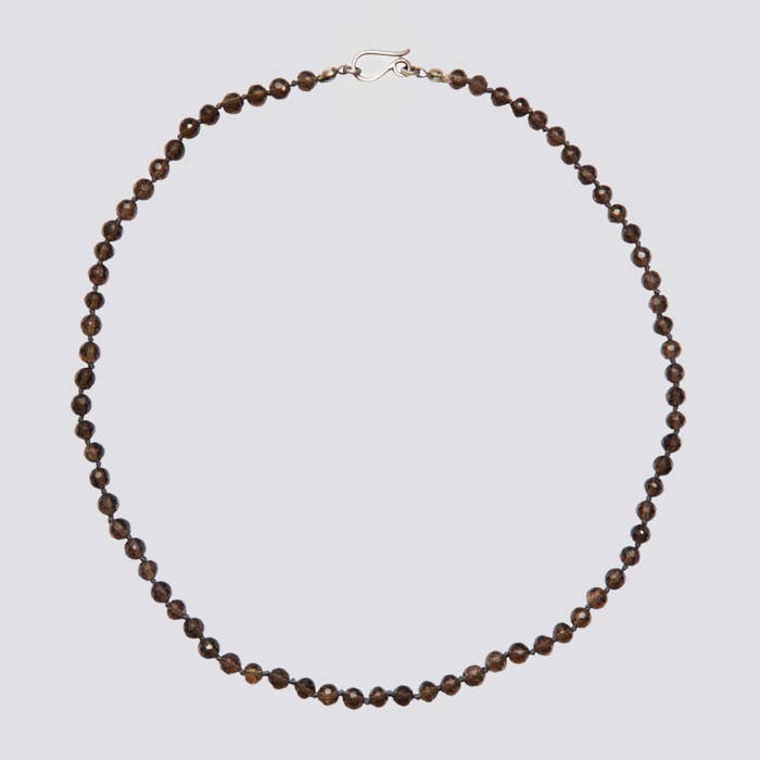 Jane Diaz NY - Wholesale Beaded/Pearl Necklace - Knotted Smokey Quartz Necklace - KNTSQ-1 16"0
