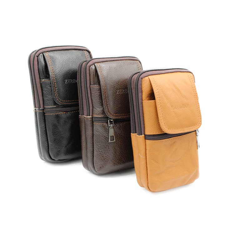 Marron Zerimar 1942 Borsa a tracolla in pelle 100% misure 18x10x4 cm in vendita all'ingrosso su Faire4