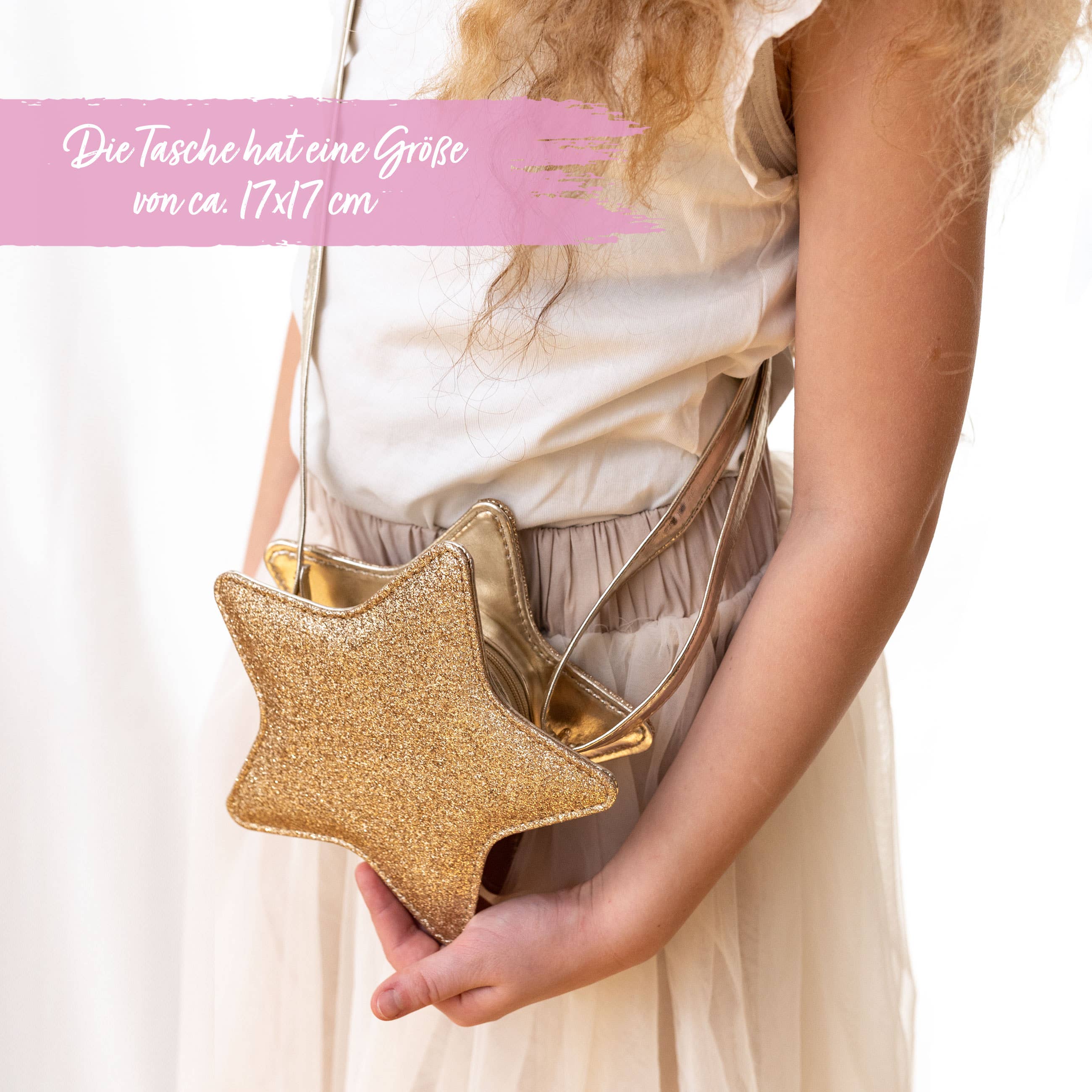 Papierdrachen - Wholesale Crossbody Bag - Kids - Gold Glitter Star Children's Handbag2