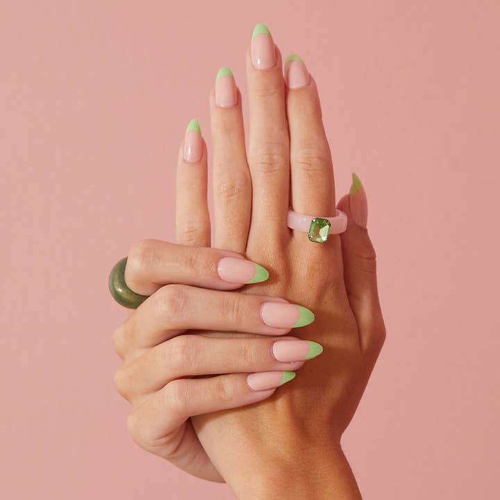 PaintLab Green Apple Press-on Nails for wholesale by PaintLab
