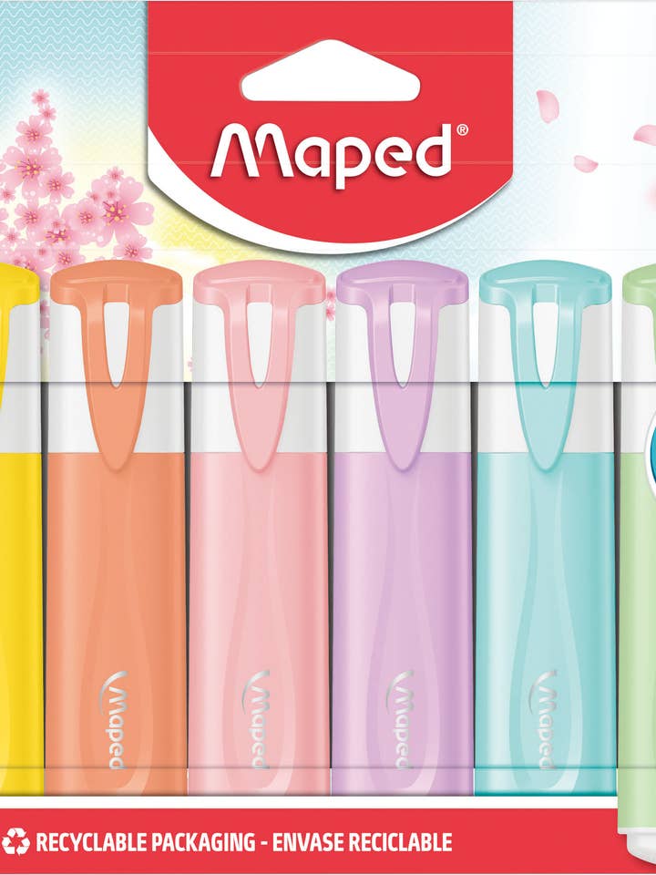 Fluo Peps Classic Pastel Highlighter x6 for wholesale by Maped Helix USA