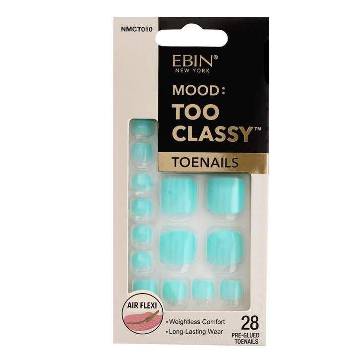 EBIN NEW YORK - Wholesale Press-On/Fake Nails - Mood: Too Classy - Toenails (Mint)