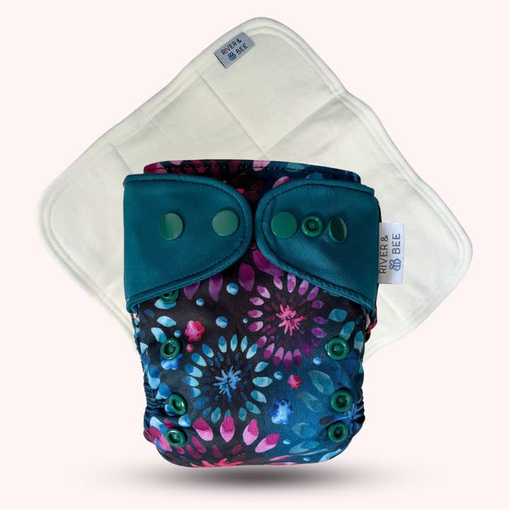 Newborn Nappy | MYSTICAL BLOOMS for wholesale by River & Bee