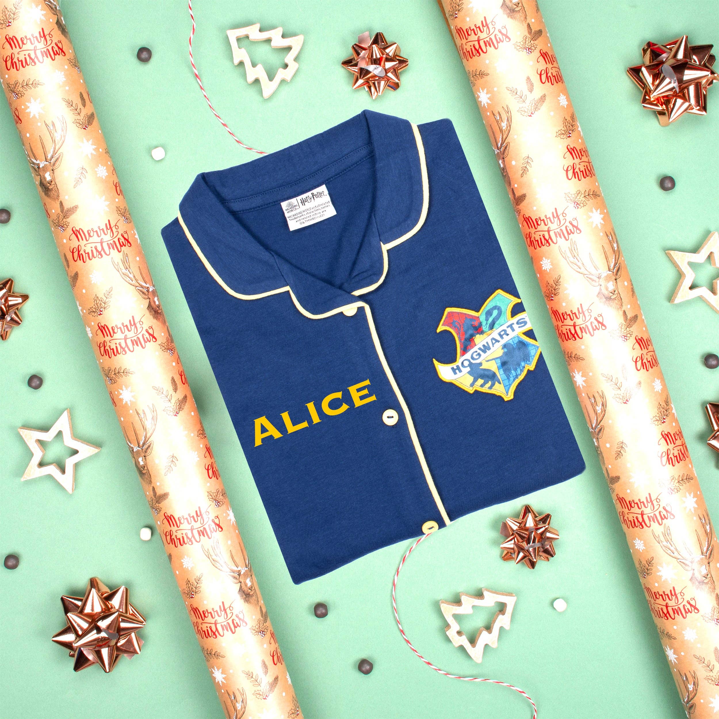 Fringoo Group Ltd - Wholesale Sleepwear Set - Kids - Harry Potter Personalised Pyjamas with Buttons - Navy Blue4