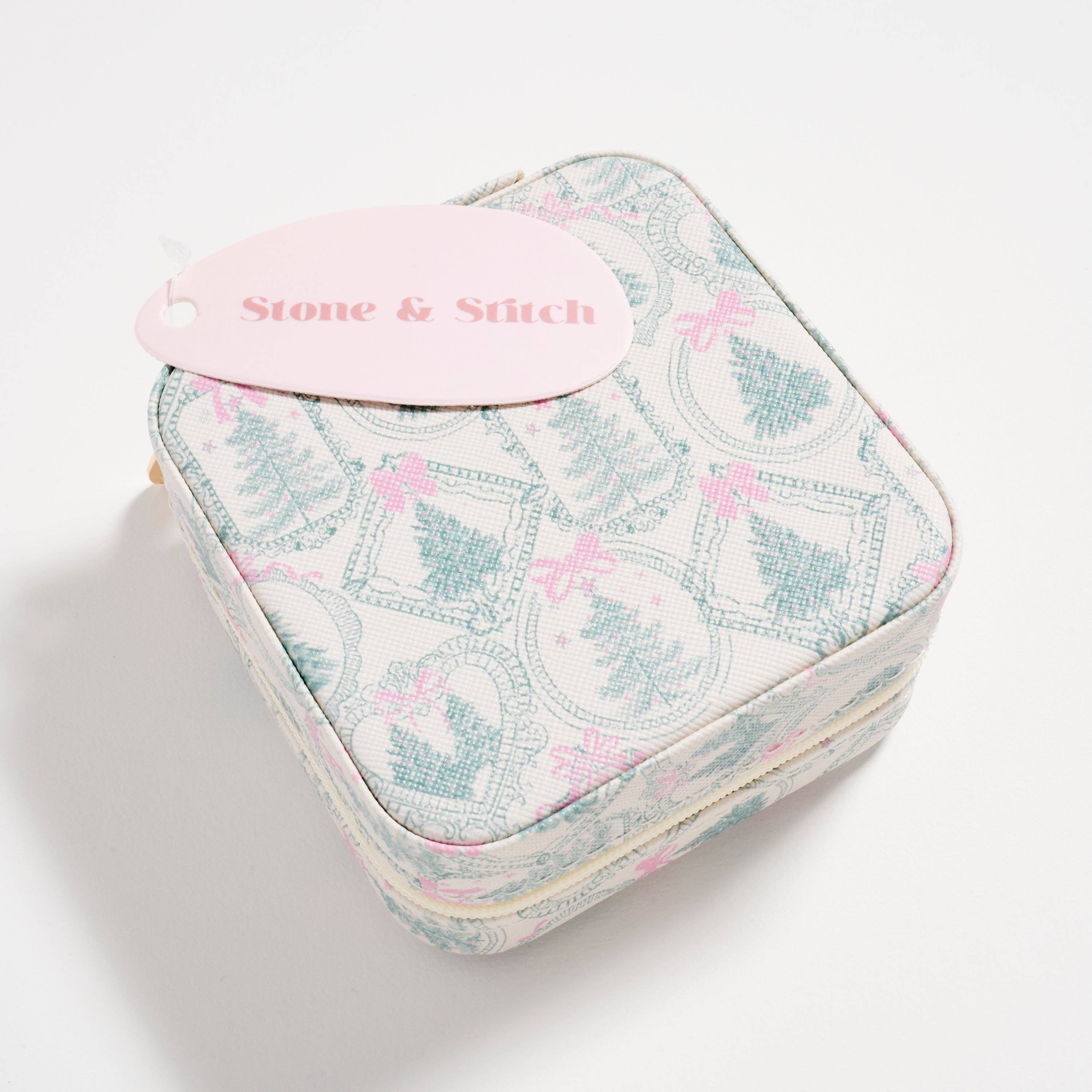 IV Christmas Tree Travel Jewelry Box with Mirror– Compact Organizer for wholesale on Faire4