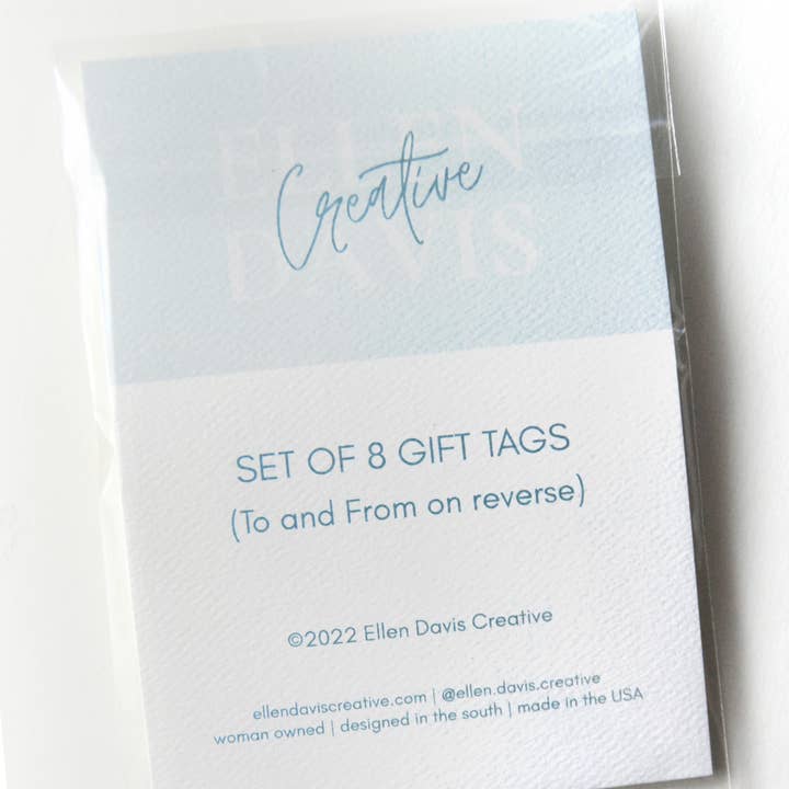 Ellen Davis Creative - Wholesale Gift Tag - Magnolia Wreath Gift Tags | Set of 8