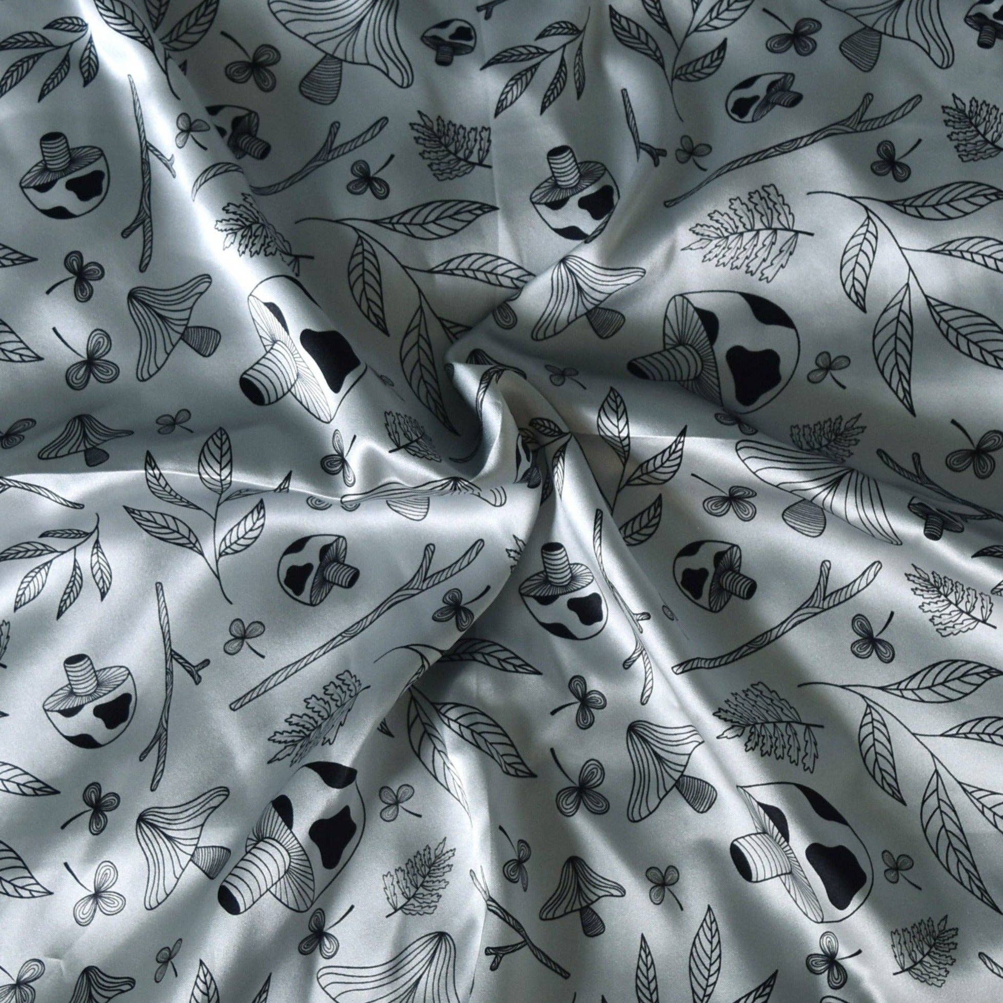 Hello Ilona - Wholesale Scarf - Women's - Mystical Mushroom 100% Mulberry Silk Scarf - Silvery Green1