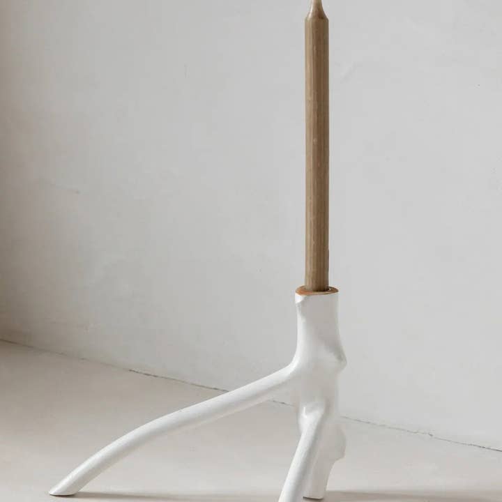 Bazar Bizar Living - Wholesale Candle Holder - The Triple Twig Candle Holder - White6
