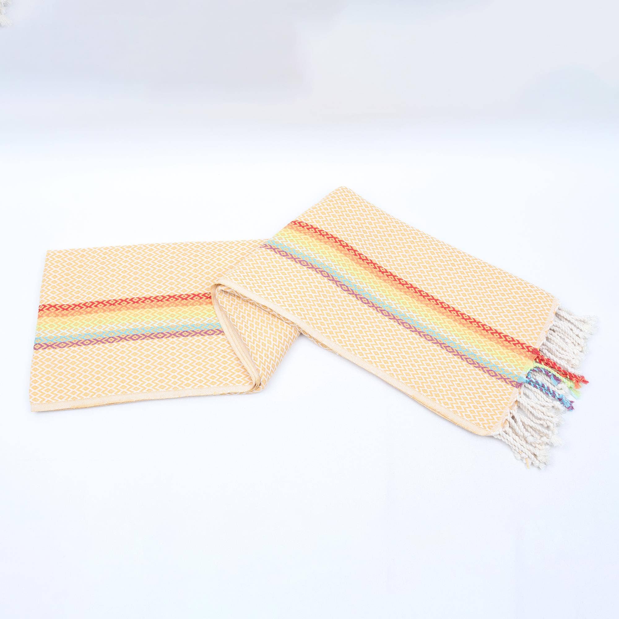 Anatolia Loom - Wholesale Beach Towel - Woven Turkish Cotton Towel with Rainbow Ethnic Detail6