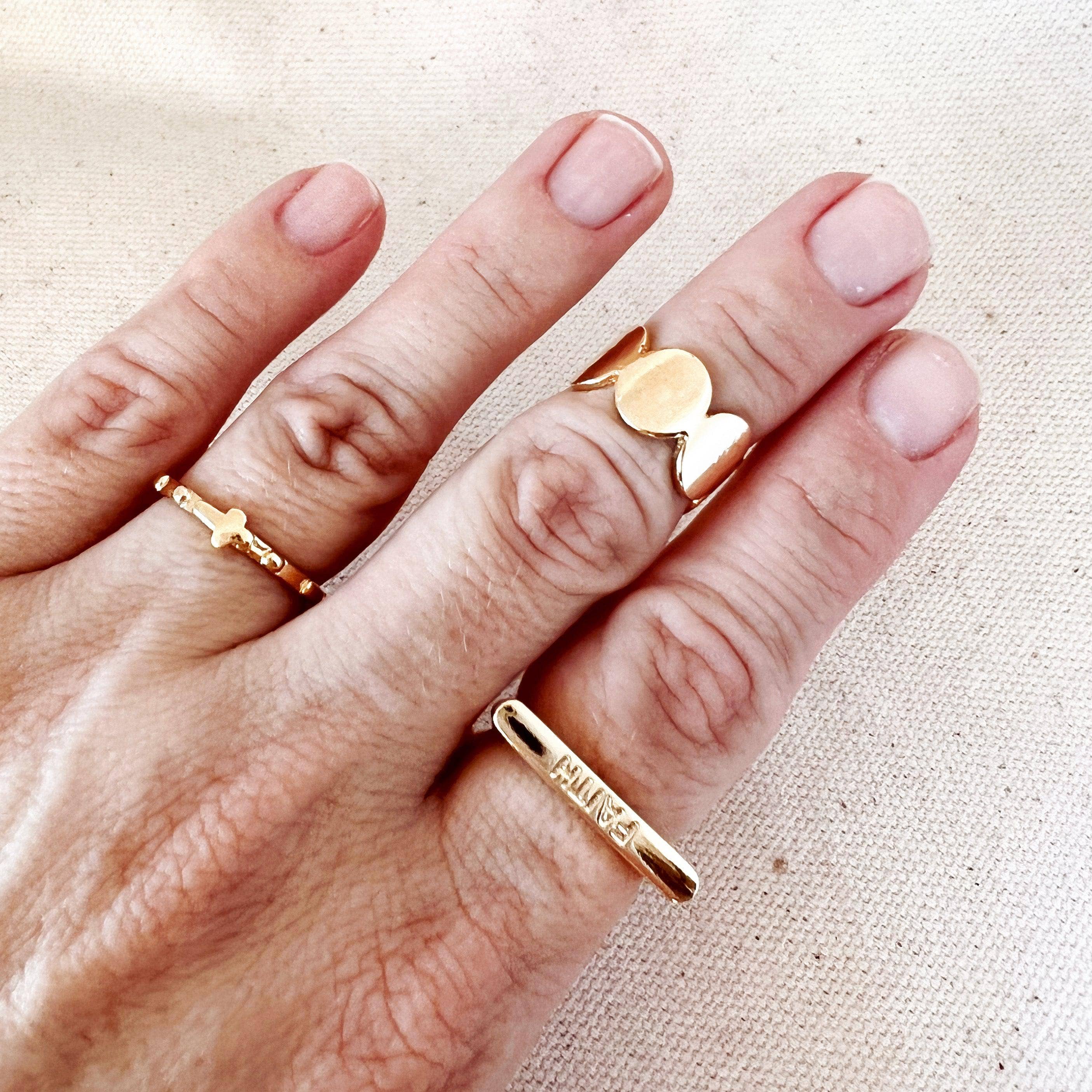 GoldFi - Wholesale Band/Stacked Ring - 18k Gold Filled Rosary Prayer Ring3