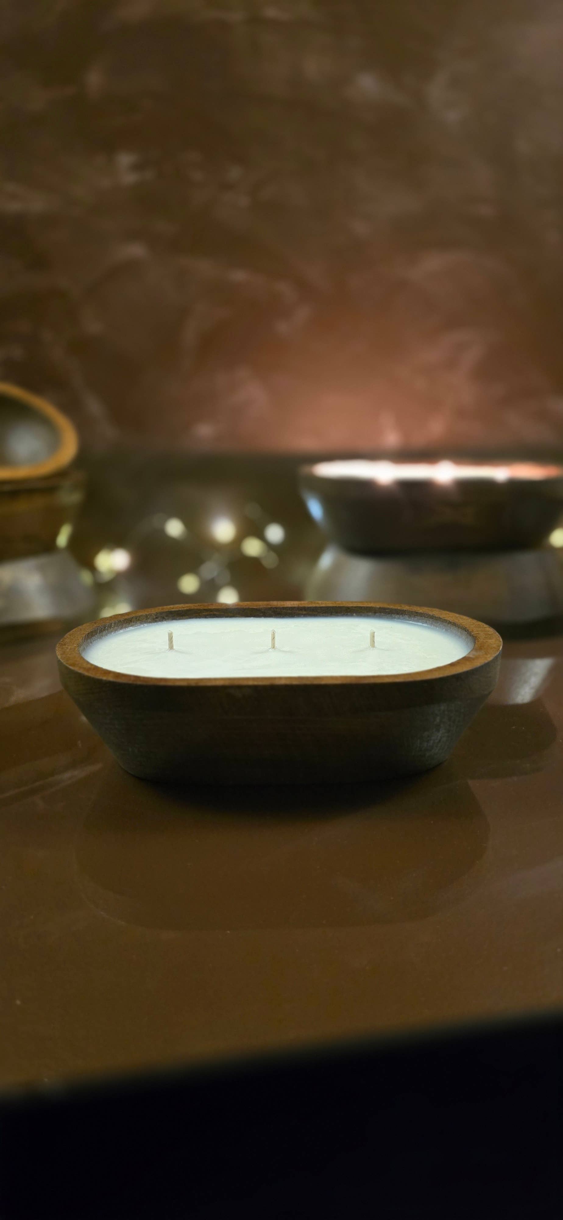 LiveYoung Candle Company - Wholesale Jar/Filled Candle - *Classic Scents* - Wood Dough Bowl Candle