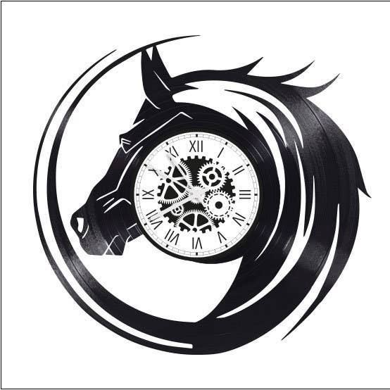 L'atelier d'Ombeline - Wholesale Wall Clock - Horse themed 33 rpm vinyl record clock1