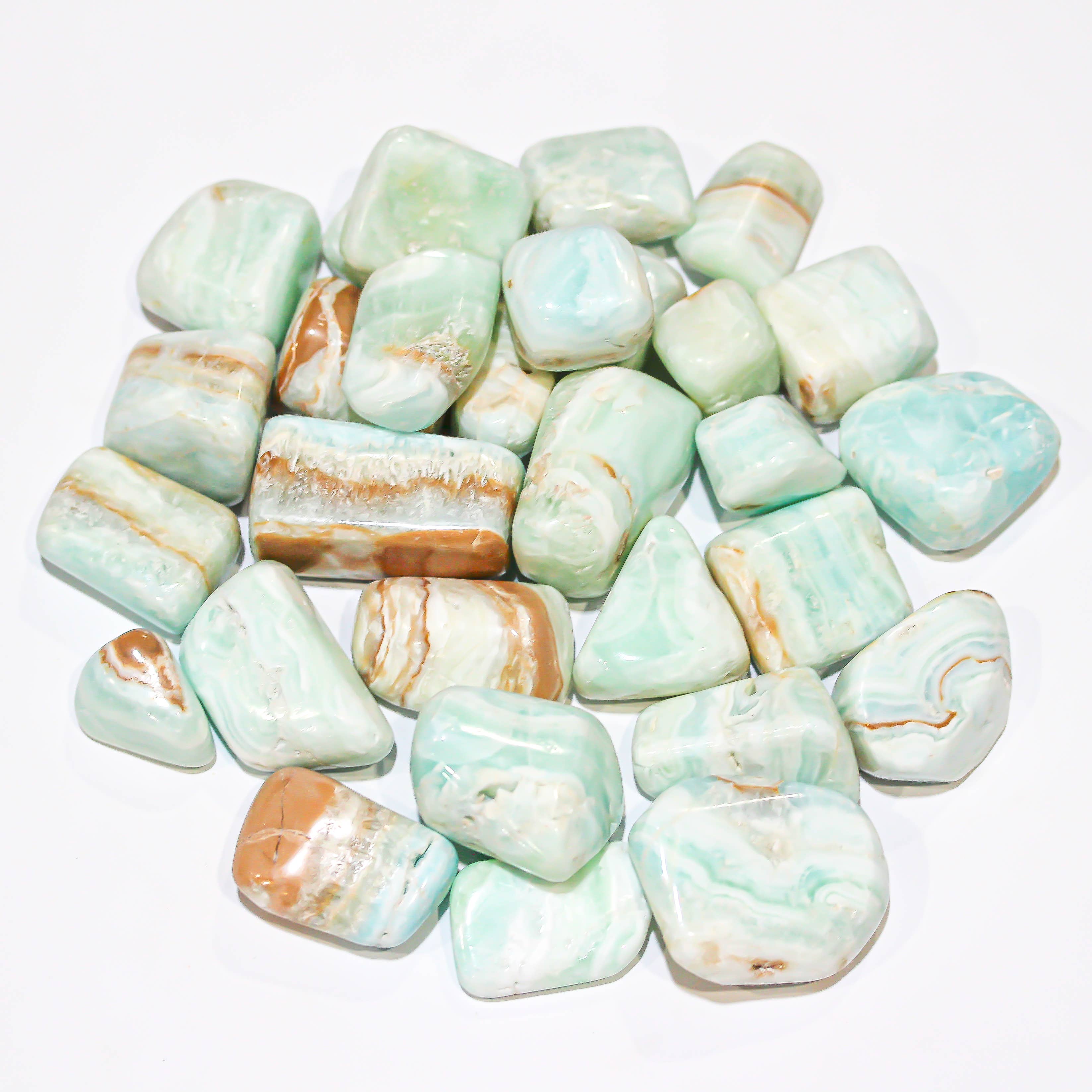 Quasar Gems USA - Wholesale Spiritual Stone/Crystal - Caribbean Calcite Tumbled 1KG4