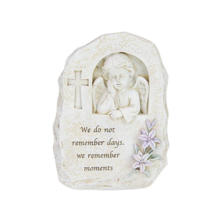 Cubby House by Malmar - Wholesale Decorative figurine - 17cm Memorial Cherub with Flowers