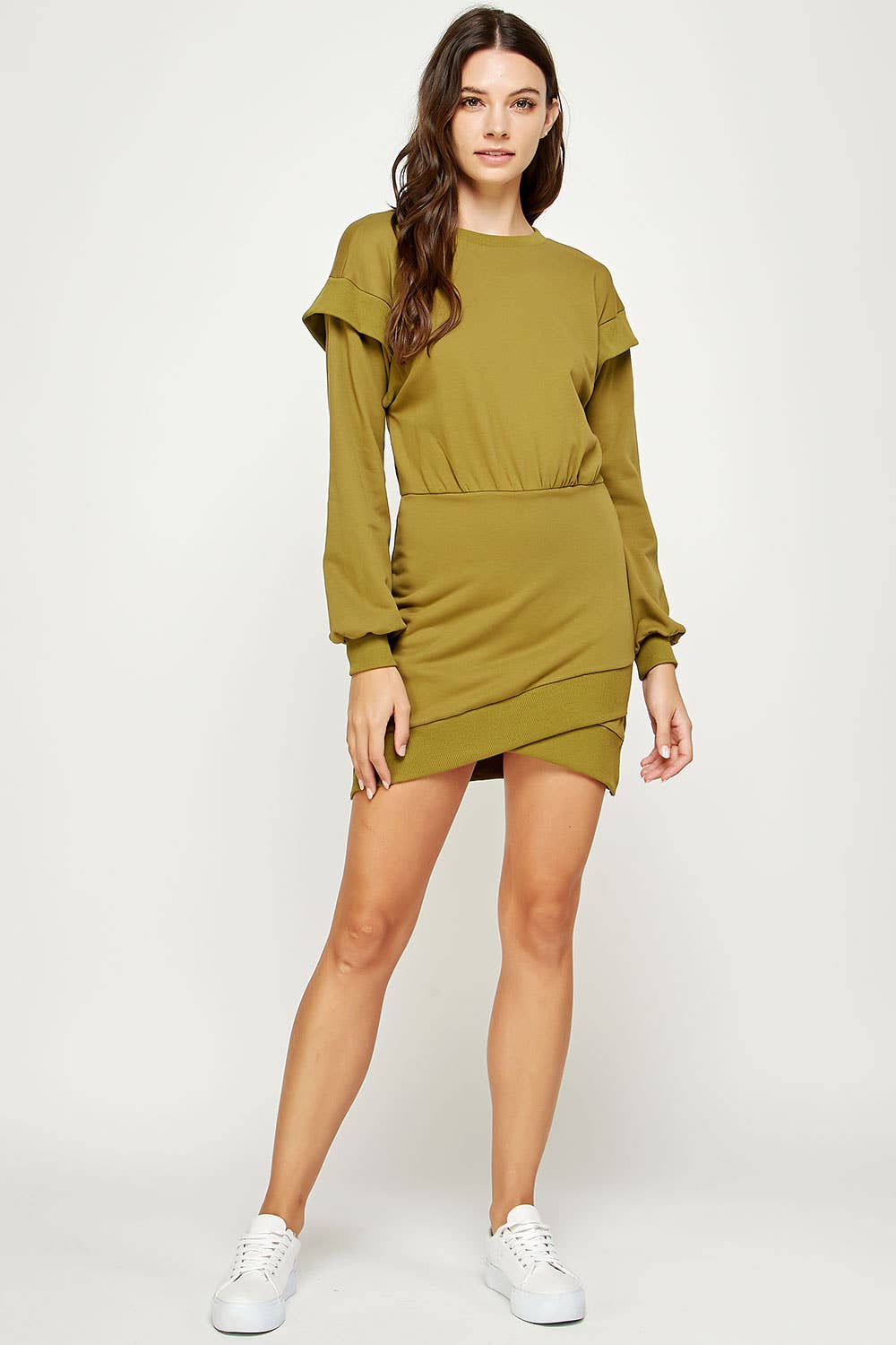 Strut & Bolt - Wholesale Dress - Women's - Ribbed Asymmetric Hem Knit Mini Dress19