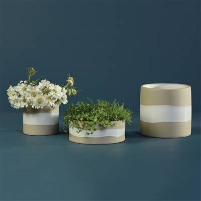 HomArt - Vente Vases - Shore Vase Cylindre Céramique - Lrg - Naturel | Blanc2