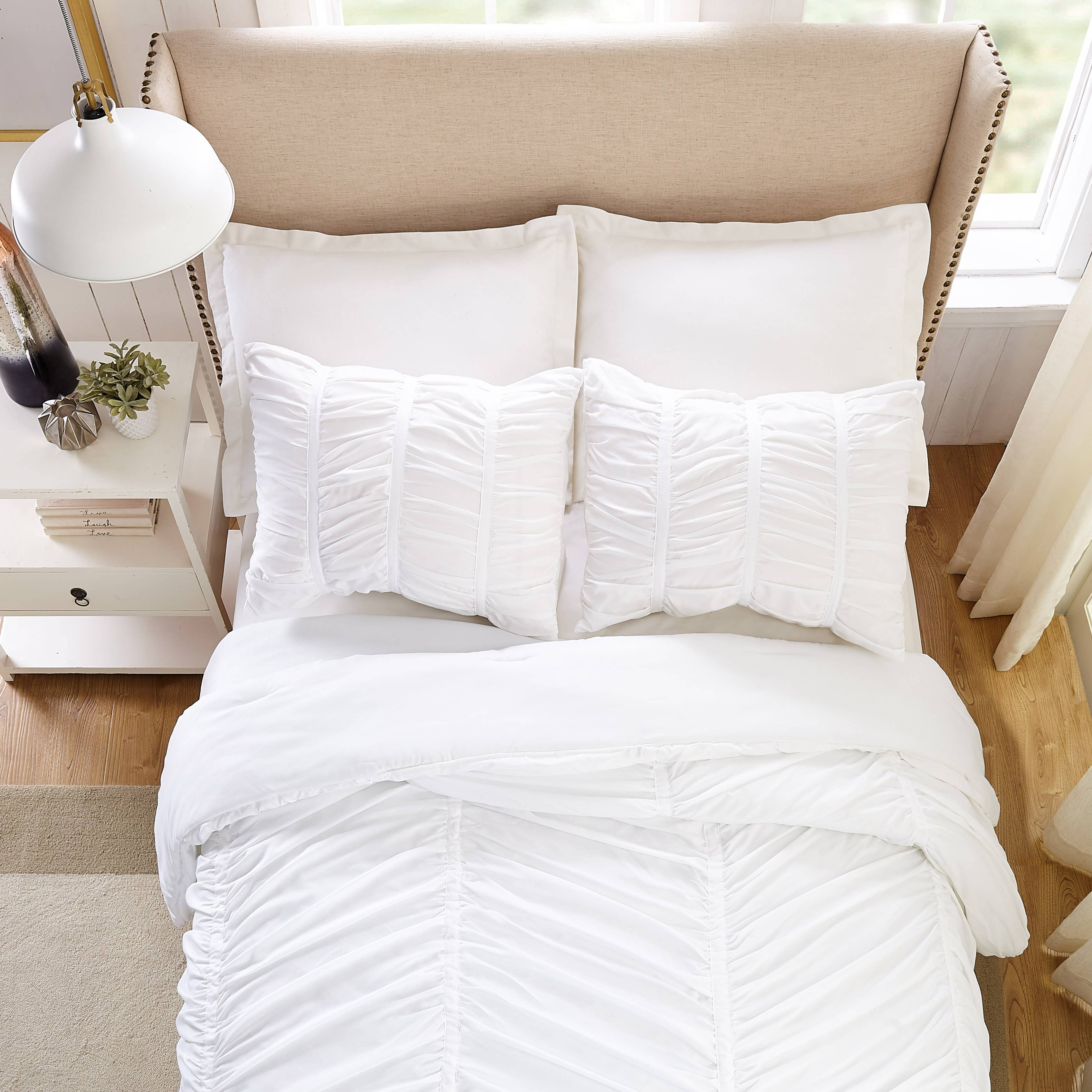 Peking Handicraft - Wholesale Bedding Set - Emily Texture Comforter Set (White) - Modern Heirloom7