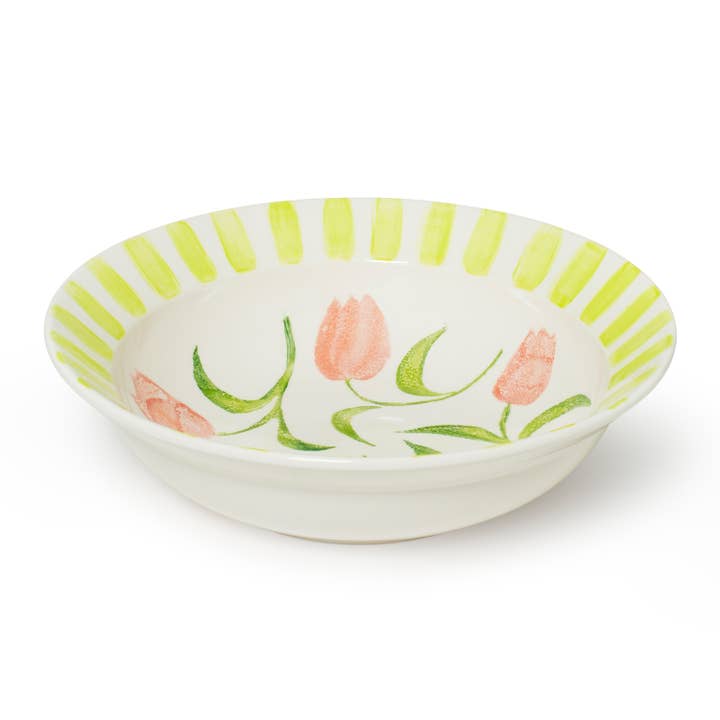 TULIP RIMMED BOWL 28cms for wholesale by BlissHome