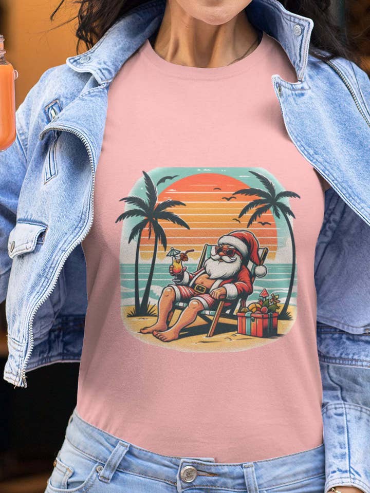 Women's Round Neck T-Shirt | Santa Claus for wholesale by IALD